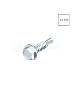 Șurub autoforant - 5.5x22 mm - cap hexagonal, tip DIN 7504 K, zincat - Forch 1350 55 22