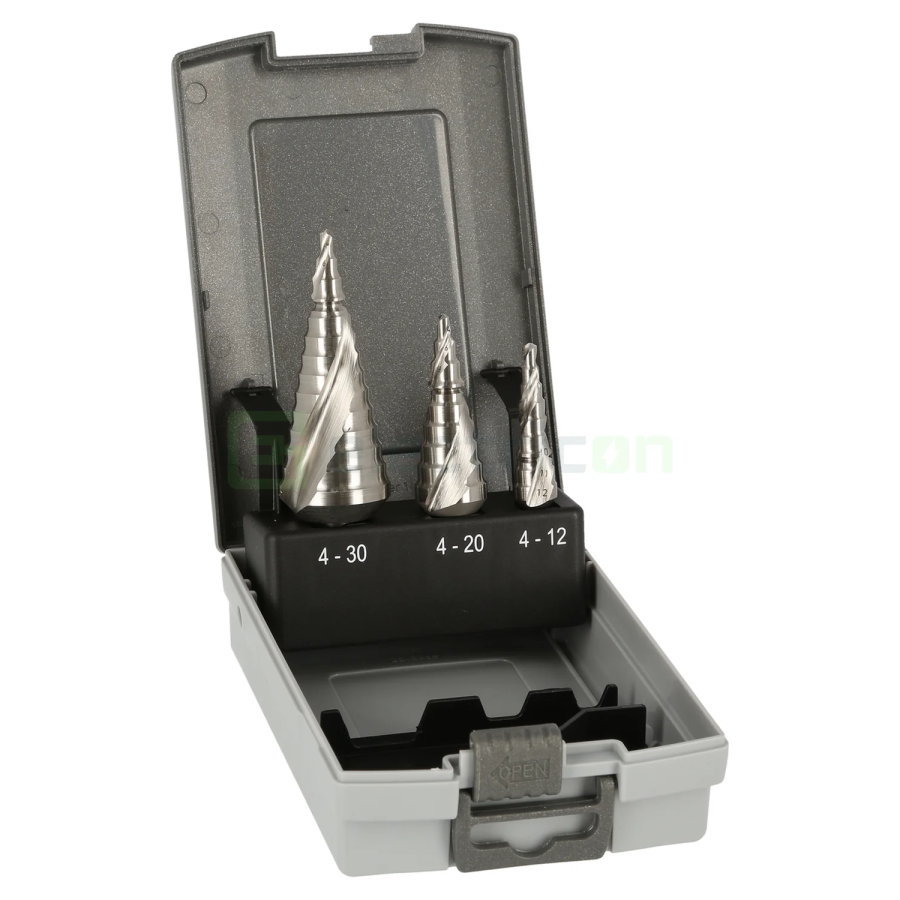 Set burghie - în trepte - pentru tablă și plastic material HSS - Forch 5529 5522