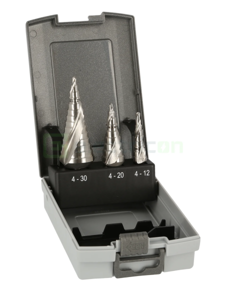 Set burghie - în trepte - pentru tablă și plastic material HSS - Forch 5529 5522
