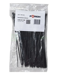 Fașete - coliere plastic - 160x2.5 mm - pachet 100 buc - negru exterior - Forch 3750 25 160 2