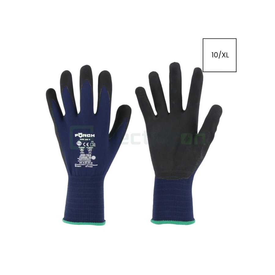 Mănuși de lucru - tricotate fin Duo-Grip Plus 10/XL - Forch 5405 300 10