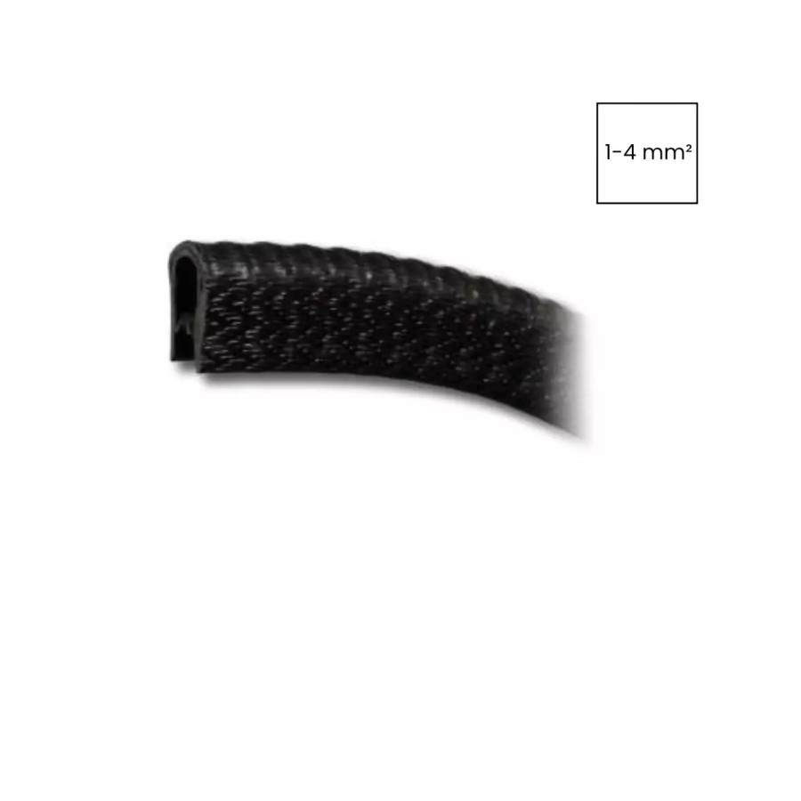 Cheder protecție muchii 1-4 mm, PVC cu armătură metalică, negru - Morek MCA001BB12