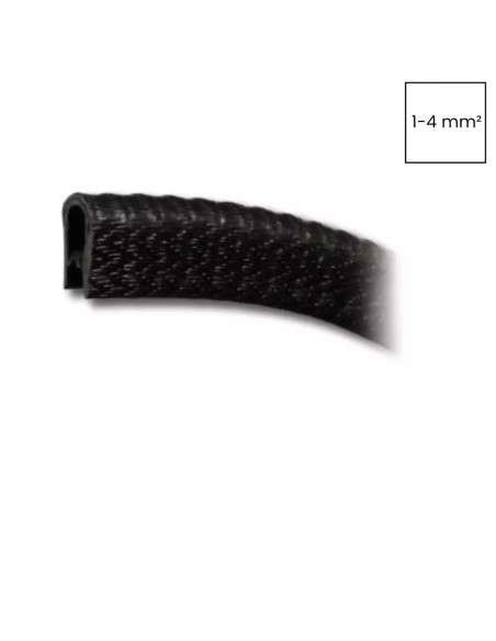 Cheder protecție muchii 1-4 mm, PVC cu armătură metalică, negru - Morek MCA001BB12