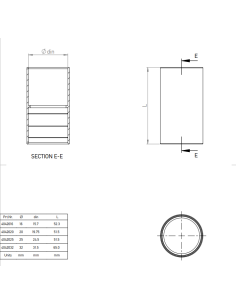 Conector tuburi - mufă îmbinare Ø20 mm - gama SUPERSOL/SUPERFLEX 2