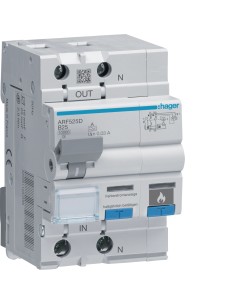AFDD - Siguranță automată cu protecție diferențială și defecte arc electric - tip A curba B 25A 30mA 1kA 1P+N 3M - Hager ARF525D