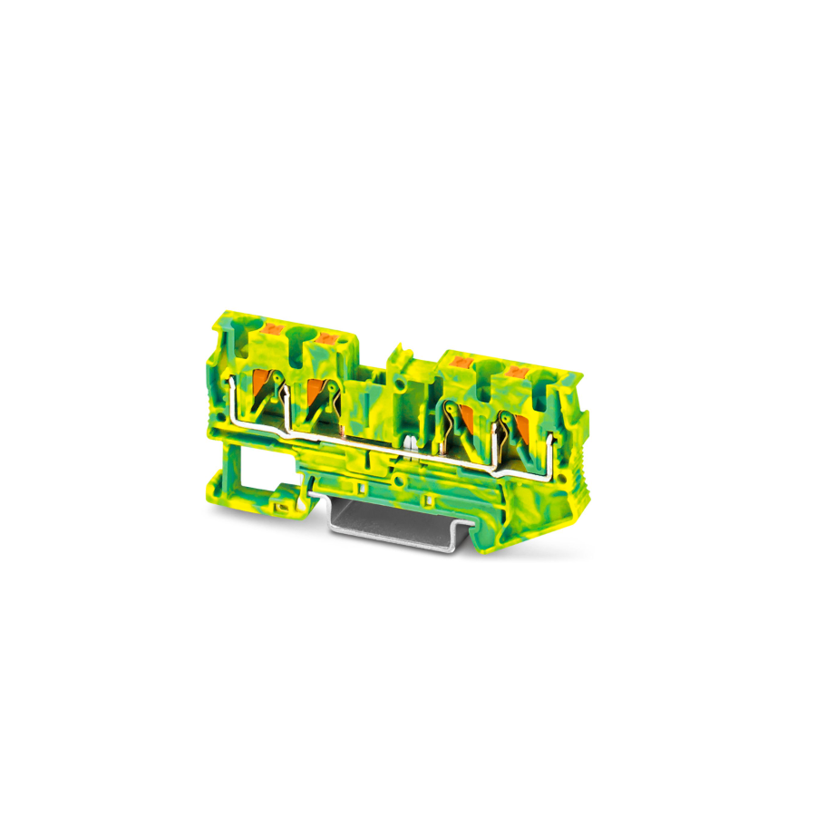 Clemă PE 4 conexiuni, 4 mm², Push-in, verde-galben – Phoenix Contact PT 4-QUATTRO-PE 3211809