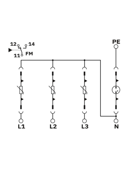 Descărcător supratensiune T2, 3+1, 335 V AC, 20/40 kA, semnalizare la distanță – Phoenix Contact 1466742