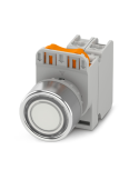 Buton comandă iluminat 22 mm alb, cu menținere, 1NO, LED 24–240 V AC/DC, Push-in – Phoenix Contact PHT22-FLD-WH/PT10/WH 1108272