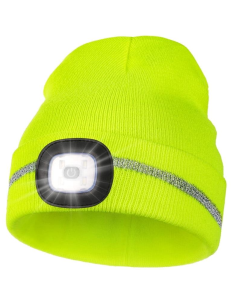 Căciulă cu LED detașabil, bandă reflectorizantă, galbenă – GEBOL 700007